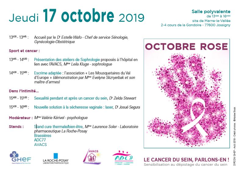 octobre rose cancer sein GHEF Marne-la-Vallee